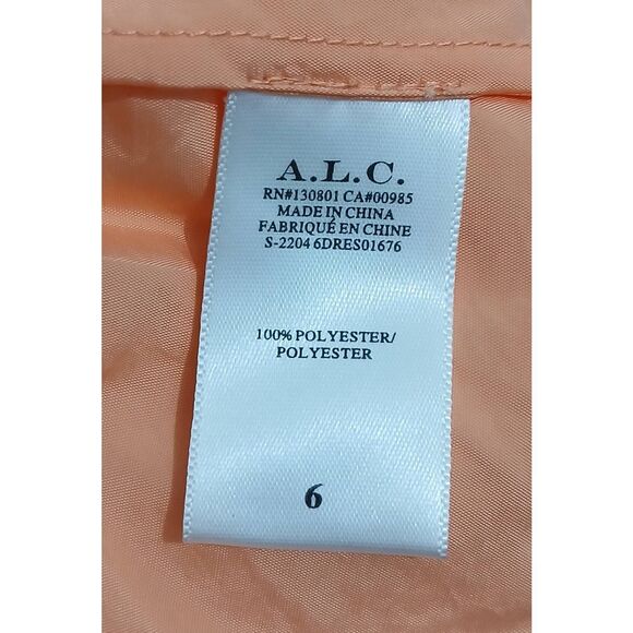 Alc womens small Coastal romantic mini sun dress flare flutter sleeve tangerine - Picture 6 of 8